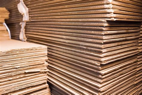 Close Up Sides Of Stacks Of Cardboard Stock Photo Image Of Pile