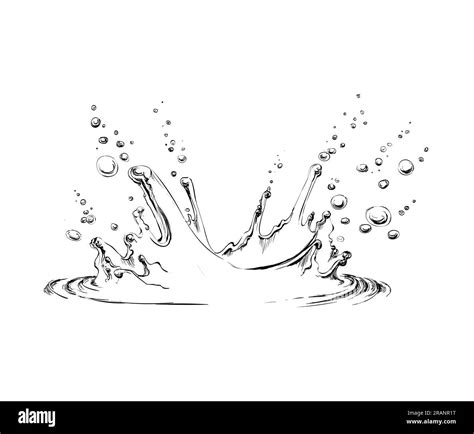 Hand Drawn Water Splash Vector Illustration Hand Drawn Water Splash