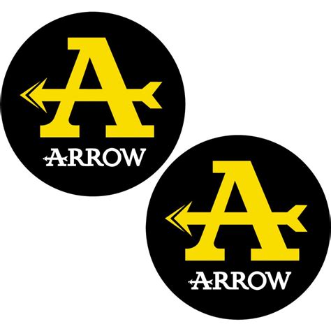 2x Arrow Exhaust Logo Round Style 2 Stickers Decals Decalshouse