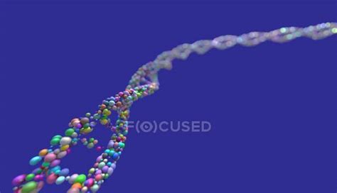 DNA Strand Against Blue Background Digital Illustration Molecule