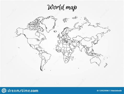 World Map Vector Globe Template For Website Stock Illustration