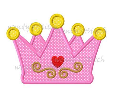 Princess Crown Applique Machine Embroidery Digital Design Etsy