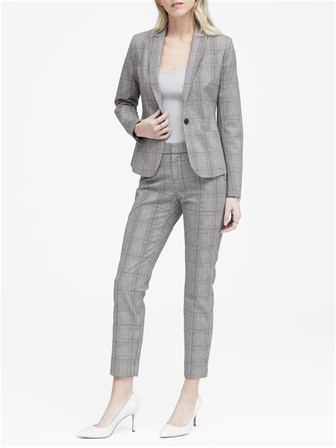 classic fit bi stretch plaid blazer banana republic womens suits business suits for women