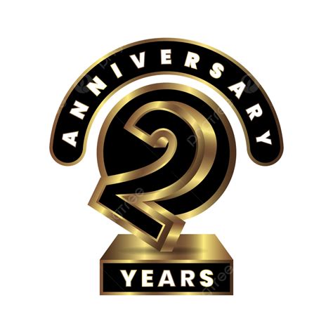 Golden Numeral 2 Year Anniversary Celebration 2 Anniversary Gold Png