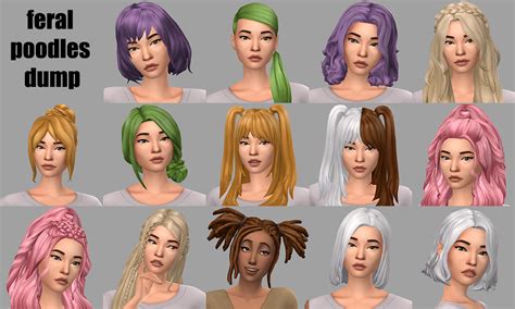 Feral Poodles Hair Recolor Dump In Qwertysims Modified Maxis Sims 4