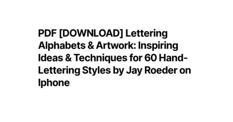 Pdf Download Lettering Alphabets And Artwork Inspiring Ideas