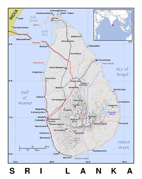 Sri Lanka Relief Map