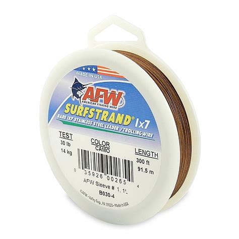 Afw Surfstrand Bare 1x7 Stainless Steel Leader Wire From American