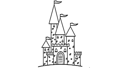How To Draw Castle Pencil Drawing For Kids Step By Step Youtube