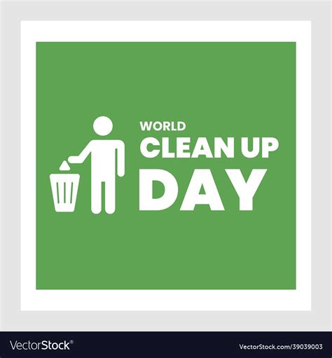 World Clean Up Day Cute Typography For Social Vector Image