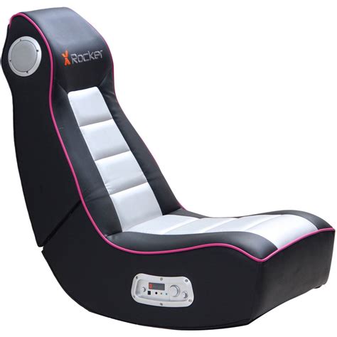 X rocker, 5172601, surge wireless bluetooth 2.1 sound video gaming floor chair with bonded faux leather and mesh upholstery, 36.81 x 32.28 x 20.89, black with red. X Rocker 2.1 Wired Audio Gaming Chair, Black/Pink | eBay