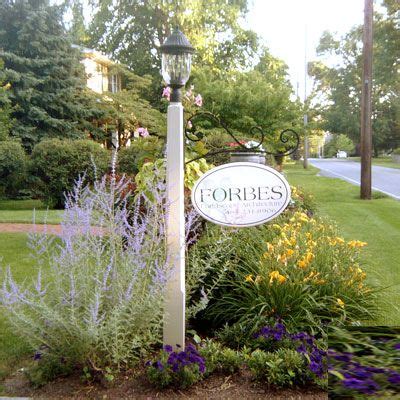 If you want just plain old flowers then i would go with what looks best with the lamp. driveway entrance- landscaping w some shaped evergreens to ...