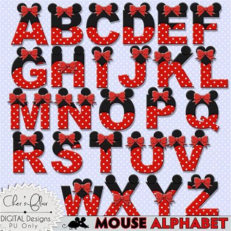 RatÓn Letras Del Alfabeto Letras Digital Mouse Ratón Minnie Mouse Font