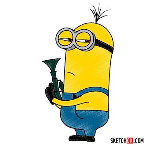 Master The Art Of Minion Drawing How To Draw Minion Kevin With A Gun