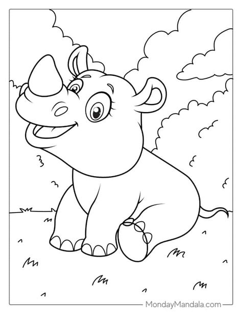 Rhino Head Coloring Pages