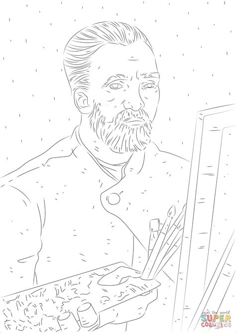 Desenho De Auto Retrato De Van Gogh Para Colorir Desenhos Para