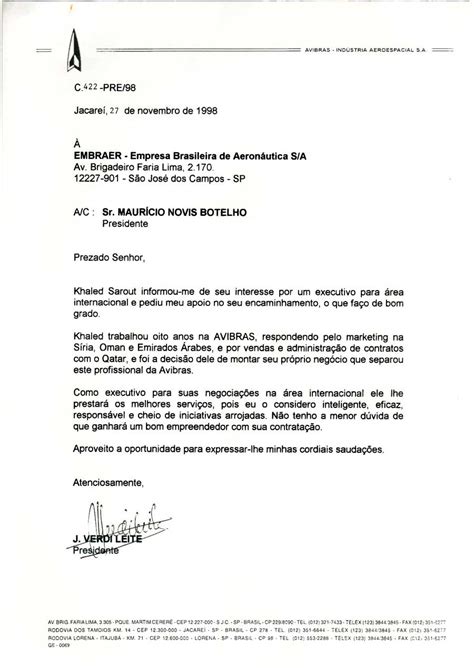 Exemplo De Carta De Recomenda O Academica V Rios Exemplos