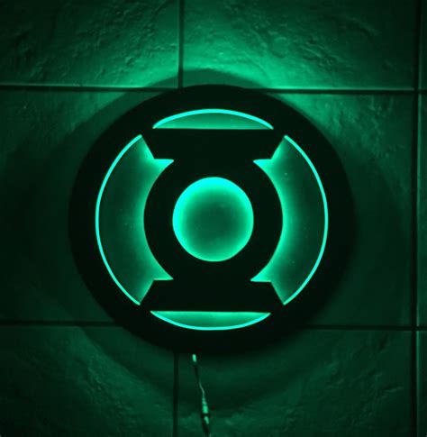 Green Lantern Logo Illuminated Sign Etsy