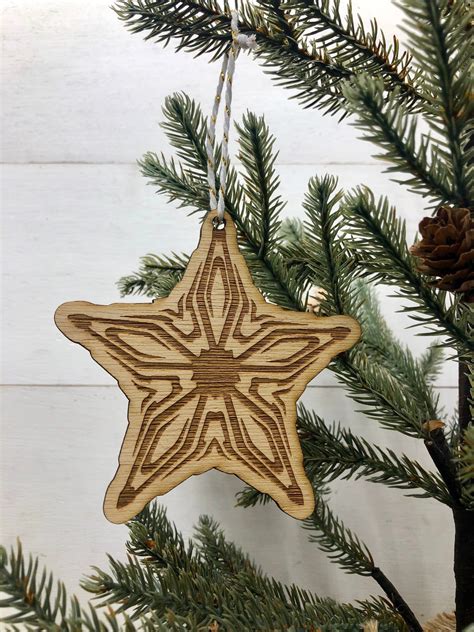 Wooden Star Christmas Ornaments Natural Wood Ornament Etsy