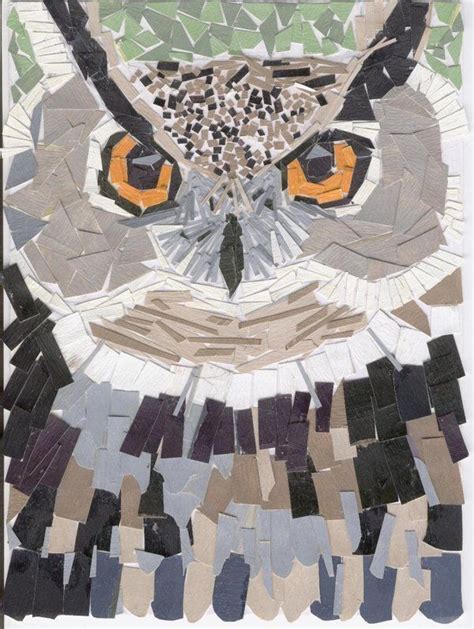Paper Mosaic Portraits School Art Projects Owl Mosaic Kids Art Projects