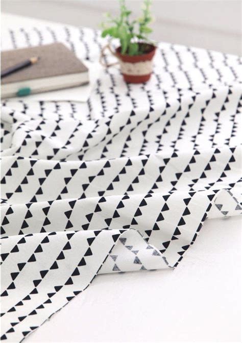 Black And White Mini Triangles Cotton Fabric By The Yard Geometric