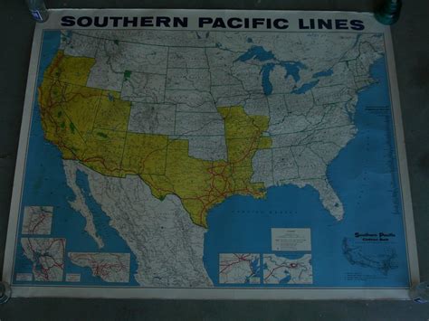 Southern Pacific Cotton Belt Railroad Wall Map Antique Price Guide