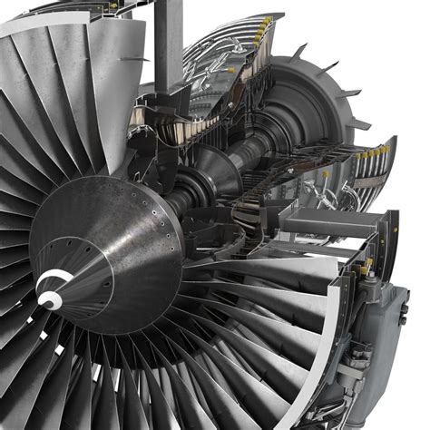 Turbofan Aircraft Engine Cfm International Cfm56 Sectioned 3d Model