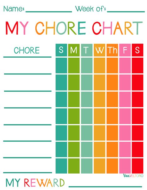 Free Printable Chore Charts For Kids Charts For Kids And Chore Charts