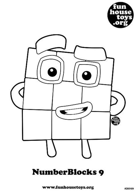 Numberblocks 9 Printable Coloring Page Coloring For Kids Coloring