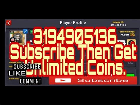 Simply download two apps (and open for 30 seconds) or complete two offers to get your free cash. 8 Ball Pool unique id(319-490-513-6) subscribe then get ...