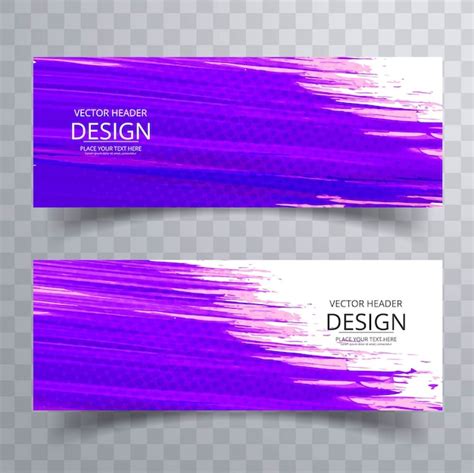 Purple Watercolor Banners Vector Free Download