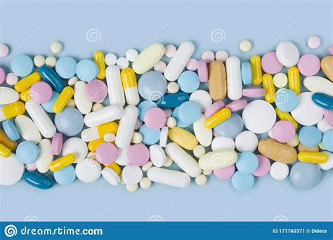 Lots Of Various Colorful Medicine Drugs Pills Tablets And Capsules