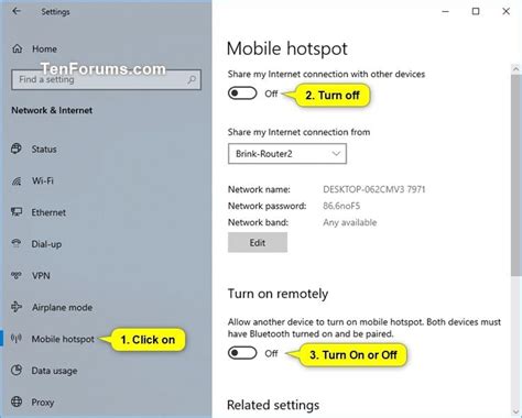 Enable Or Disable Turn On Mobile Hotspot Remotely In Windows Tutorials