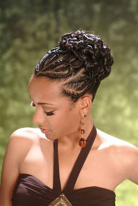African American French Braid Updo Hairstyles Hair