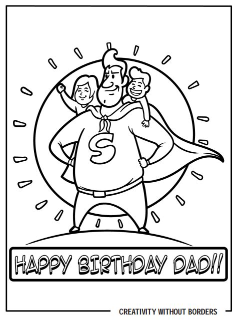 Happy Birthday Dad Coloring Pages Coloring Library
