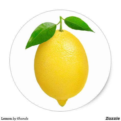 Lemon Classic Round Sticker Zazzle Beautiful Fruits Lemon Clay