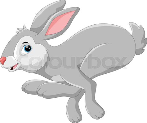 Cute Cartoon Rabbit Running Stock Vector Colourbox