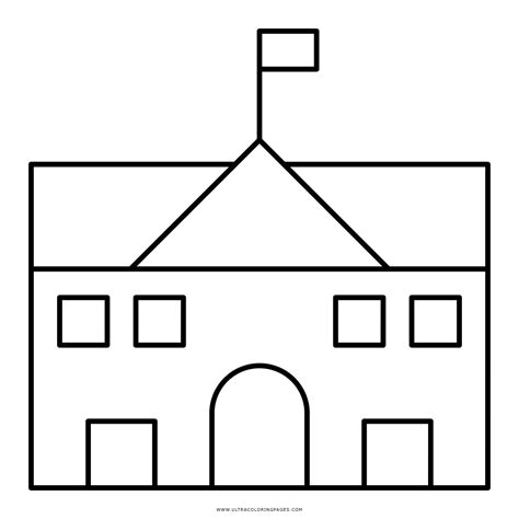 School Building Coloring Page Ultra Coloring Pages