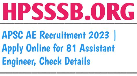 Apsc Ae Recruitment Apply Online For Assistant Engineer