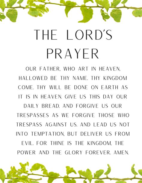 Printable The Lord S Prayer