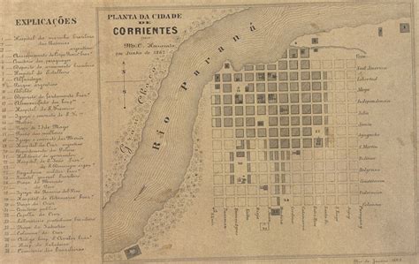 Corrientes Plan Of The City Of Corrientes 1867 Ex