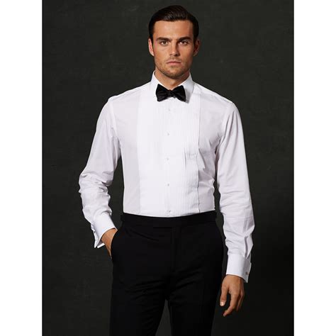 Lyst Ralph Lauren Purple Label Pleated Aston Tuxedo Shirt In White