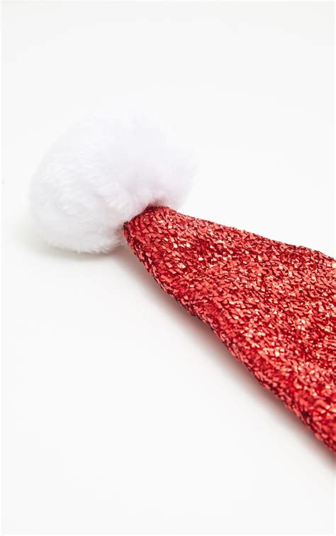 red christmas glitter santa hat accessories prettylittlething