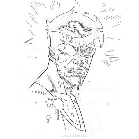 Invincible Coloring Pages Omni-man On The Bed - XColorings.com