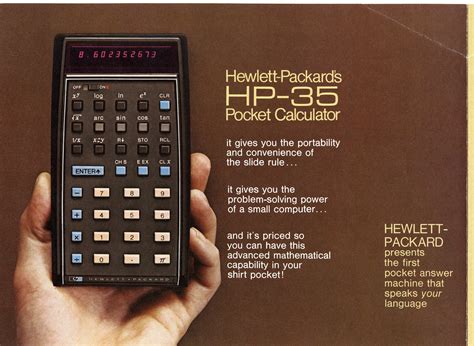Hp 35 First Handheld Scientific Calculator Hp History