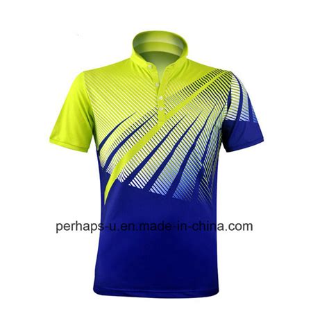 Quick Drying Unisex Polyester Badminton Polo Shirt With Sublimation