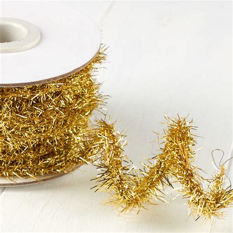 Gold Tinsel Rope Garland Christmas Garlands Christmas And Winter