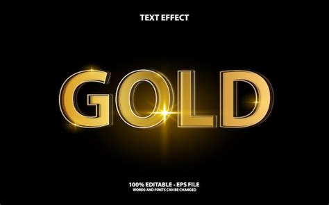 Premium Vector Editable Text Effect Editable Gold Text Black Background
