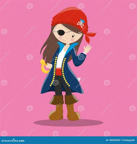 Pirates Girl Brown Haired Pirate 10 Stock Vector Illustration Of Cartoon Pirate 198990285