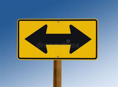 Yellow Street Sign Showing Two Arrows Stock Image Image 7866795